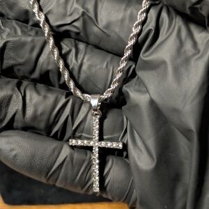 Silver Cross Pendant Necklace
